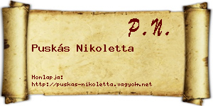 Puskás Nikoletta névjegykártya