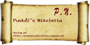 Puskás Nikoletta névjegykártya