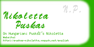 nikoletta puskas business card